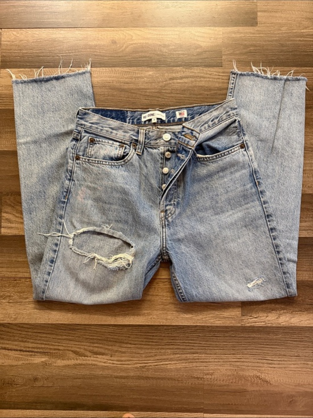 Re/Done High Rise Straight Leg Jeans Women 28 | Blue Denim